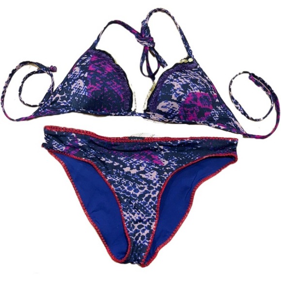 0290 Zingara Blue and Pink Cheeky Bikini - Picture 1 of 14